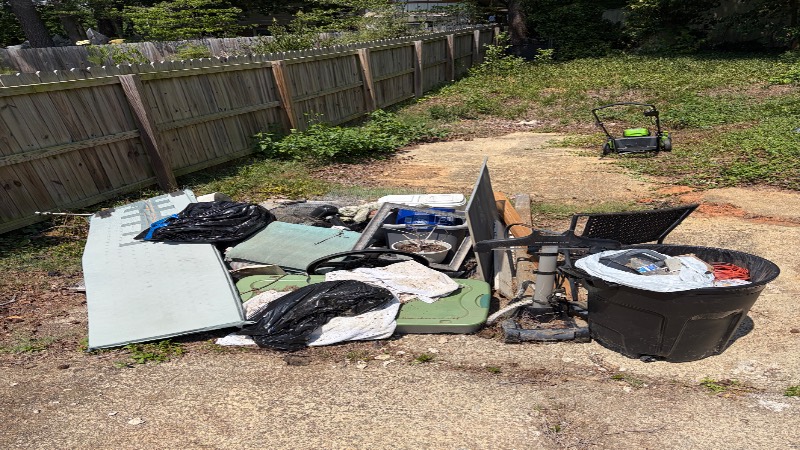 1/4 truck load backyard cleanout in Raleigh, NC
