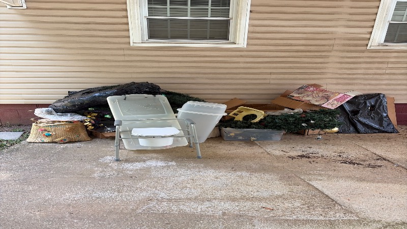 Crawlspace and household items hauled out to the driveway in Raleigh, NC